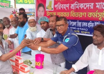 অসহনীয় তীব্র গরমে প্রশান্তির লক্ষে সদর উপজেলা অটোরিক্সা চালক শ্রমিক ইউনিয়নের ব্যতিক্রমী আয়োজন