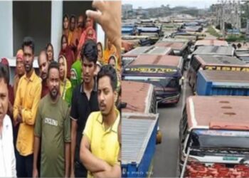 বন্দরে বকেয়া বেতনের দাবীতে শ্রমিকদের ঢাকা-চট্টগ্রাম মহাসড়ক অবরোধ