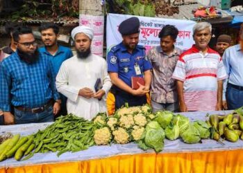 আমতলীতে বৈষম্য বিরোধী ছাত্রদের ন্যায্য মূল্যে সবজি বাজার চালু