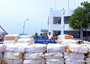 কাচঁপুরে ৮৮ লাখ টাকার নিষিদ্ধ পলিথিন জব্দ