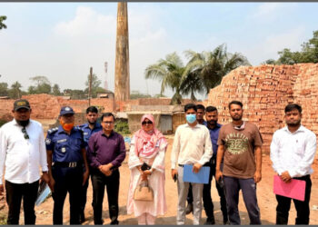 মদনপুরে দুই ইটভাটায় ২ লাখ টাকা জরিমানা