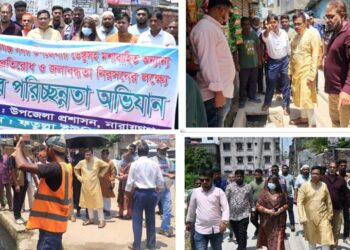 ডেঙ্গু ও জলাবদ্ধতা রোধে পরিচ্ছন্নতা অভিযানে ডিসি মো:রায়হান কবির