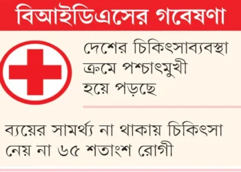 চিকিৎসা ব্যয়ের ৭৯ শতাংশ যায় ব্যক্তির পকেট থেকে