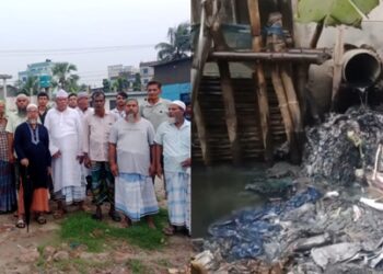 ফতুল্লার পিলকুনিতে অবৈধ ডাইং ফ্যাক্টরির বর্জ্যে জনদুর্ভোগে এলাকাবাসীর বিক্ষোভ