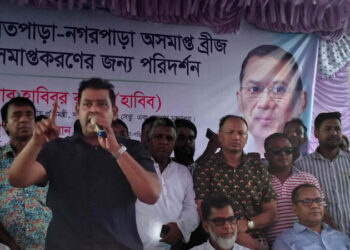 রূপগঞ্জে নির্মাণাধীন সেতু পরিদর্শনে দুই প্রতিমন্ত্রী