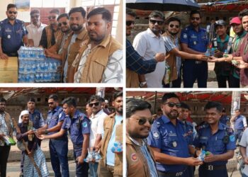 তীব্র তাপদাহে পথচারী, শ্রমজীবী ও ট্রাফিকদের জন্য ডিসি ও এসপির মানবিক উদ্যোগ