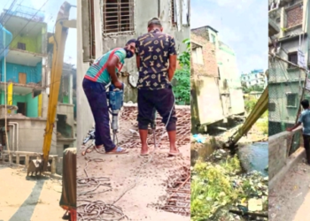 খালের জমিতে ৫ তলা ভবন, ভেঙ্গে দিল প্রশাসন